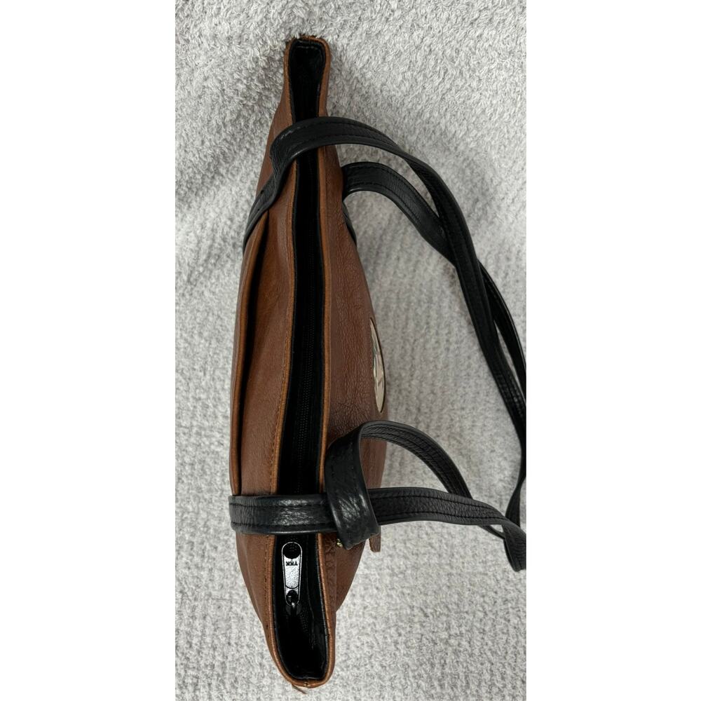 Pam Bronk Brown Leather Tote Shoulder Bag Purse #70773 - Picture 6 of 9